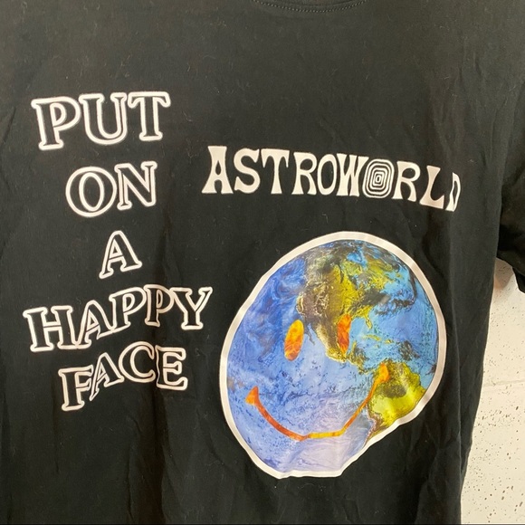 Astroworld Travis Scott Put One A Happy Face Shirt - Picture 2 of 5